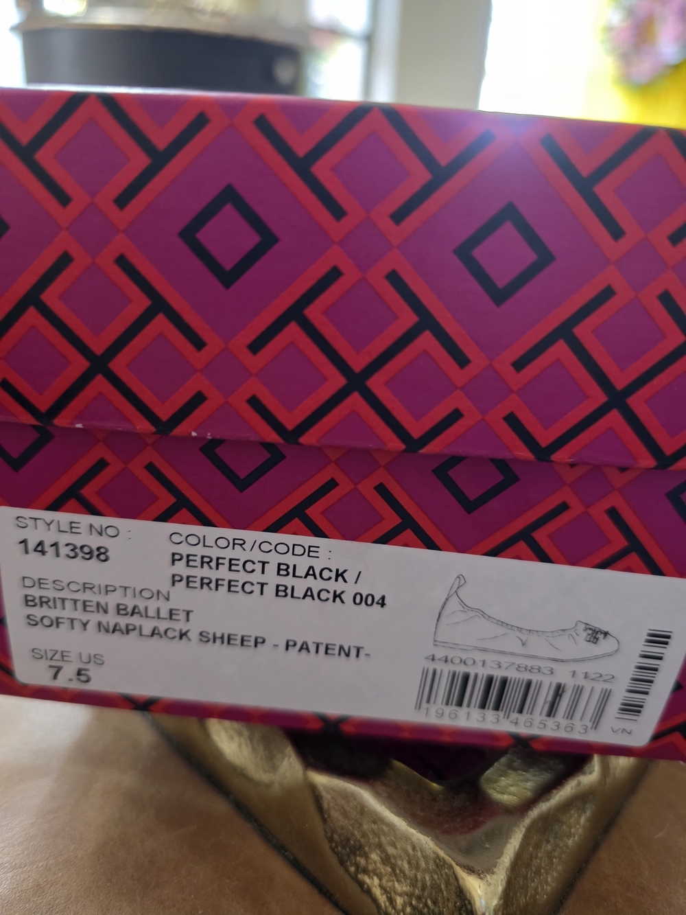 Tory Burch Black Patent Logo Ballet Flats - Picture 3 of 3
